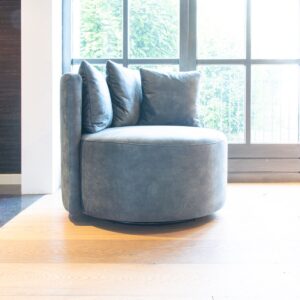 draai fauteuil velvet blauw blue