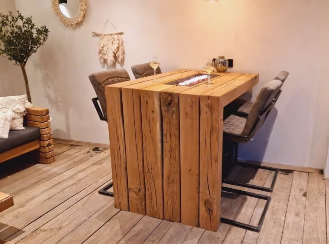 bartafel watervaleffect met vuur